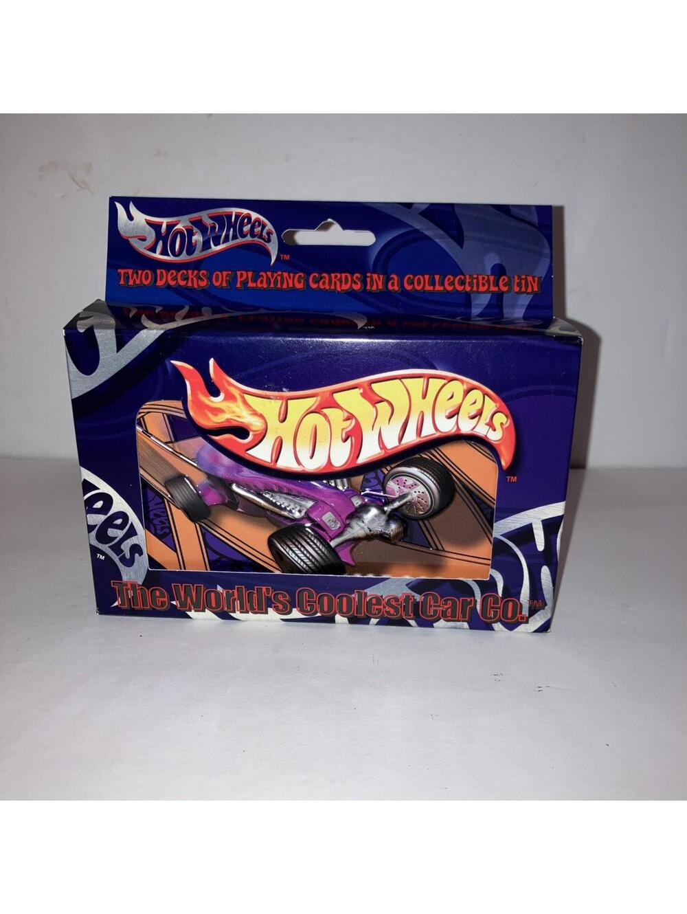 Hot Wheels Bicycle Playing Cards Two Decks With Collectable Tin Mattel 2001 NEW